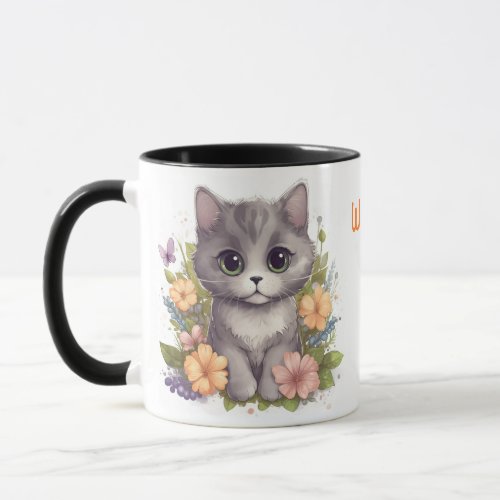 Cute Gray Kitten Worlds Best Cat Mom Mug