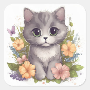 Kawaii Kitty Cat Chibi Sticker