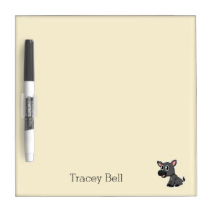 Cute gray little donkey cream dry erase board