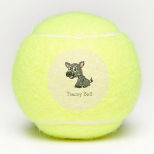 Cute gray little donkey cream tennis balls