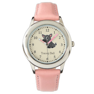 Cute gray little donkey cream watch