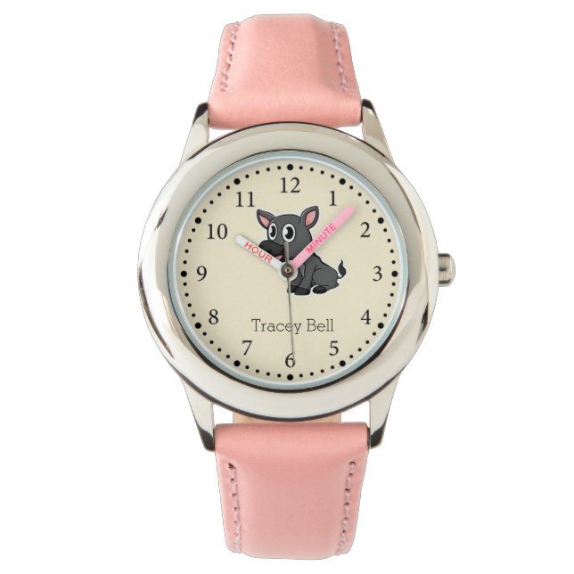 Cute gray little donkey cream watch (Front)