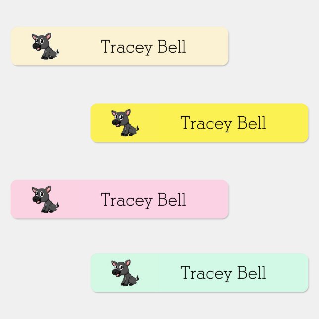 Cute gray little donkey kids' labels (Group)