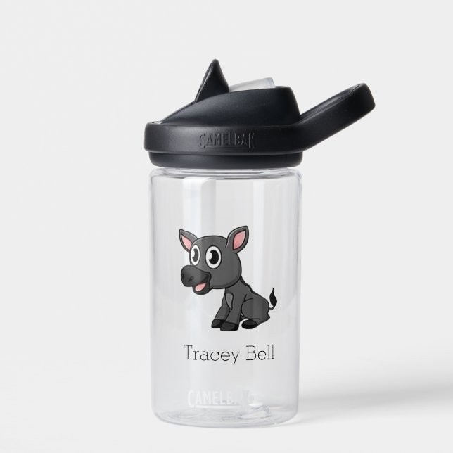 Cute gray little donkey water bottle (Left)