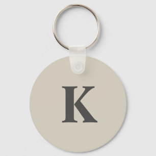 Cute gray Monogrammed Keychain
