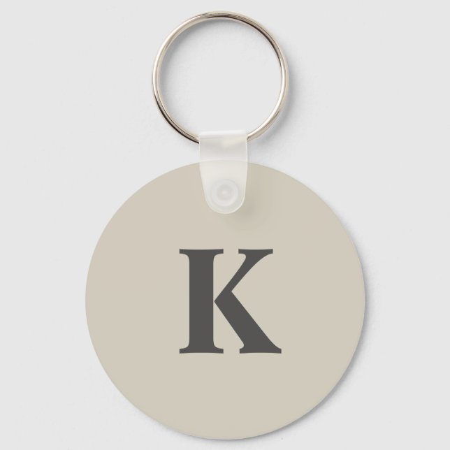 Cute gray Monogrammed Keychain (Front)