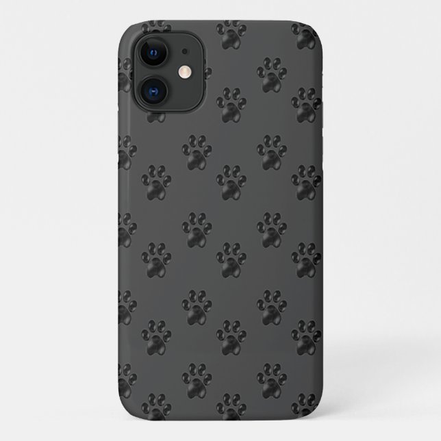 Cute gray paw pattern Case-Mate iPhone case (Back)