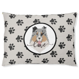 Cute gray paw print modern dog pet Bed