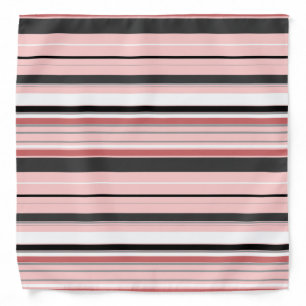 Cute gray pink stripes bandana