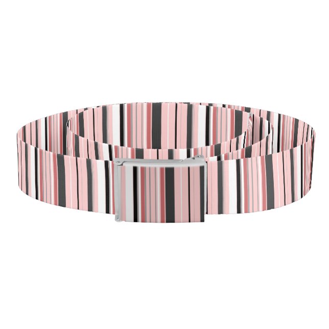 Cute gray pink stripes belt (Coil)