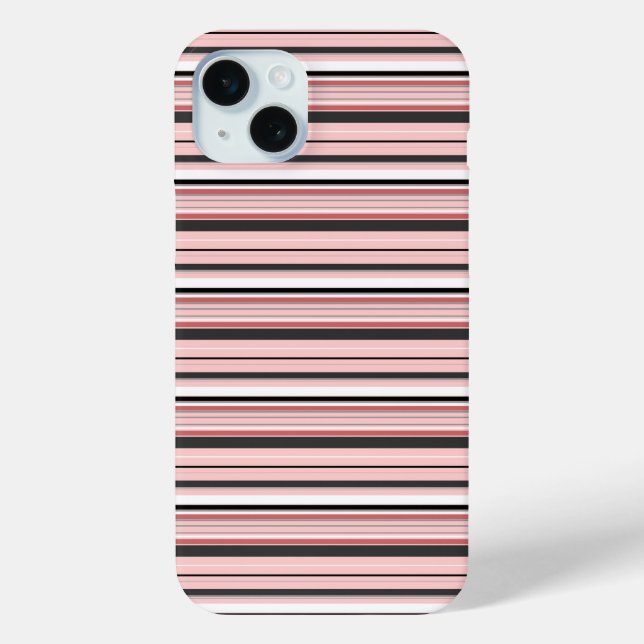Cute gray pink stripes Case-Mate iPhone case (Back)