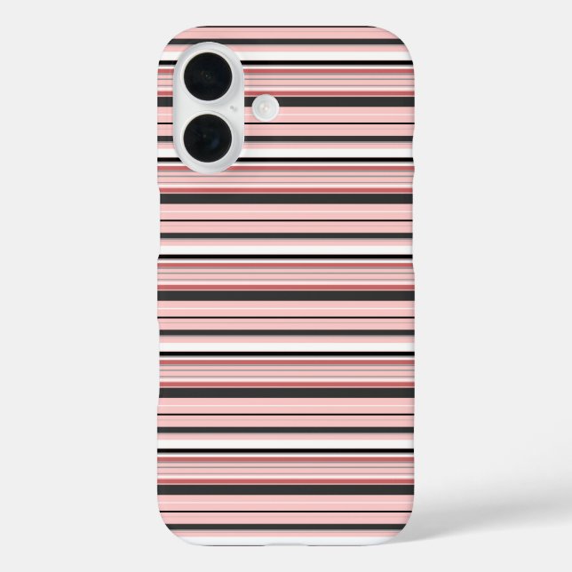Cute gray pink stripes Case-Mate iPhone case (Back)