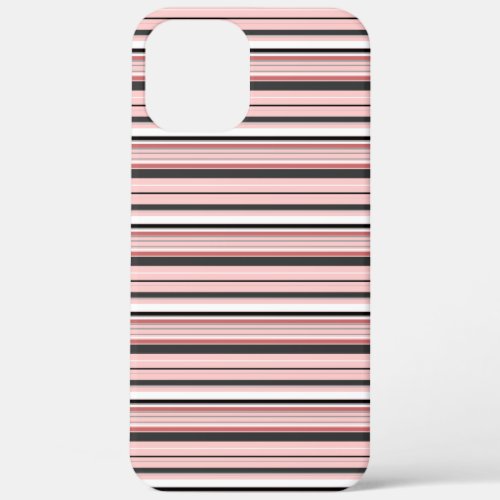 Cute gray pink stripes iPhone 12 pro max case