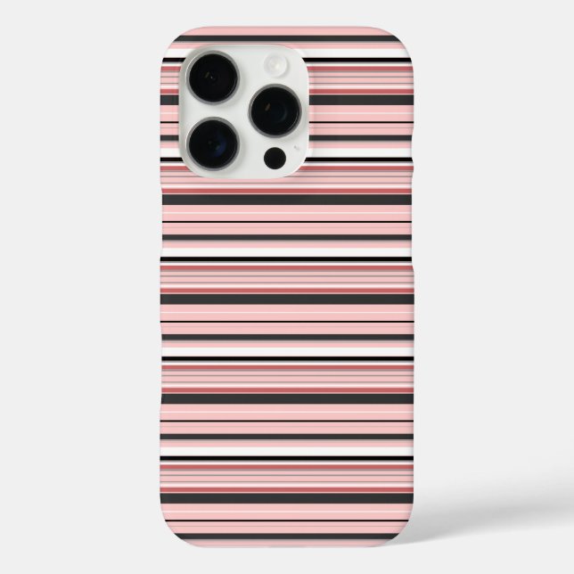 Cute gray pink stripes Case-Mate iPhone case (Back)