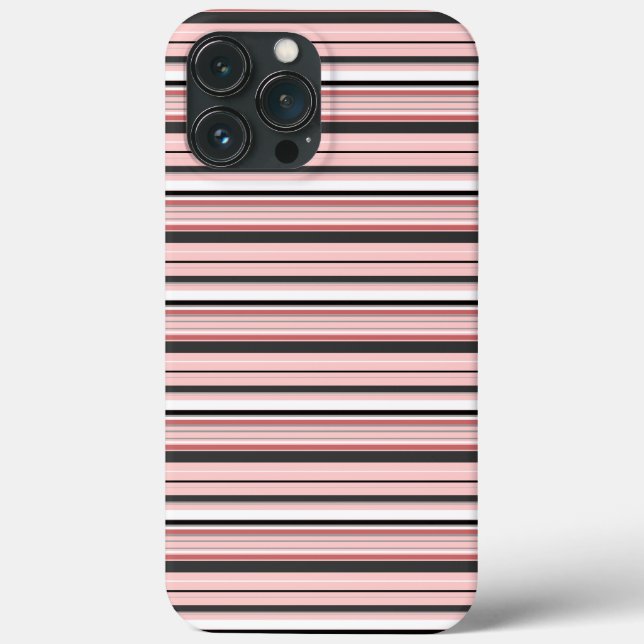 Cute gray pink stripes Case-Mate iPhone case (Back)