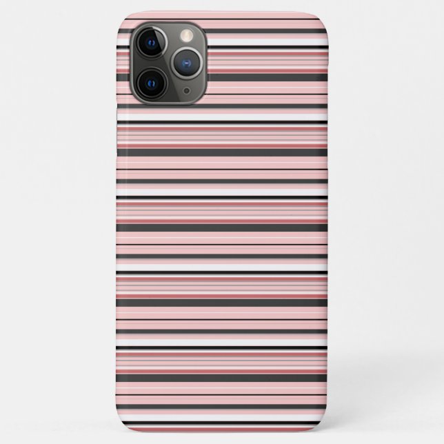Cute gray pink stripes Case-Mate iPhone case (Back)