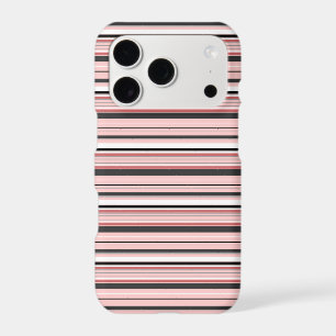 Cute gray pink stripes iPhone 17 pro case