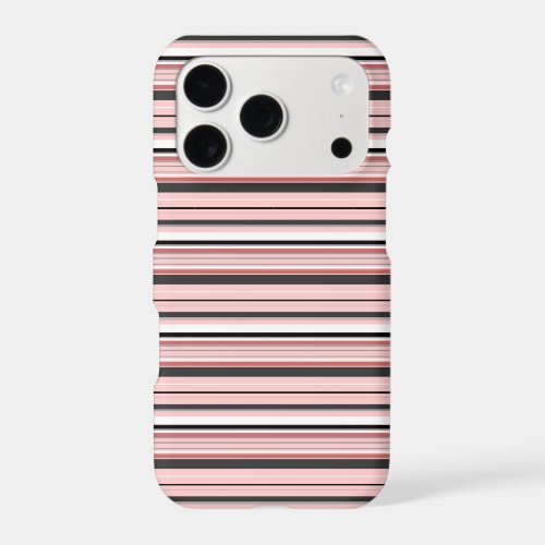Cute gray pink stripes iPhone 17 pro case