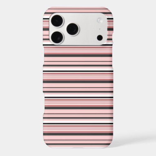 Cute gray pink stripes iPhone 17 pro max case