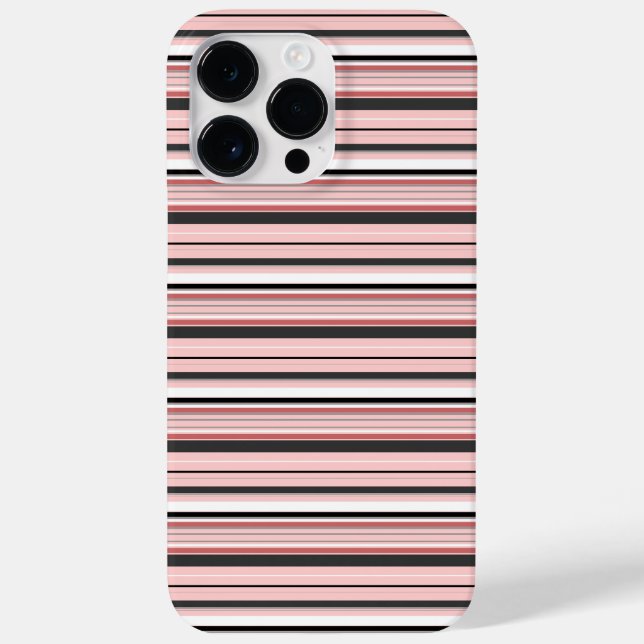 Cute gray pink stripes Case-Mate iPhone case (Back)