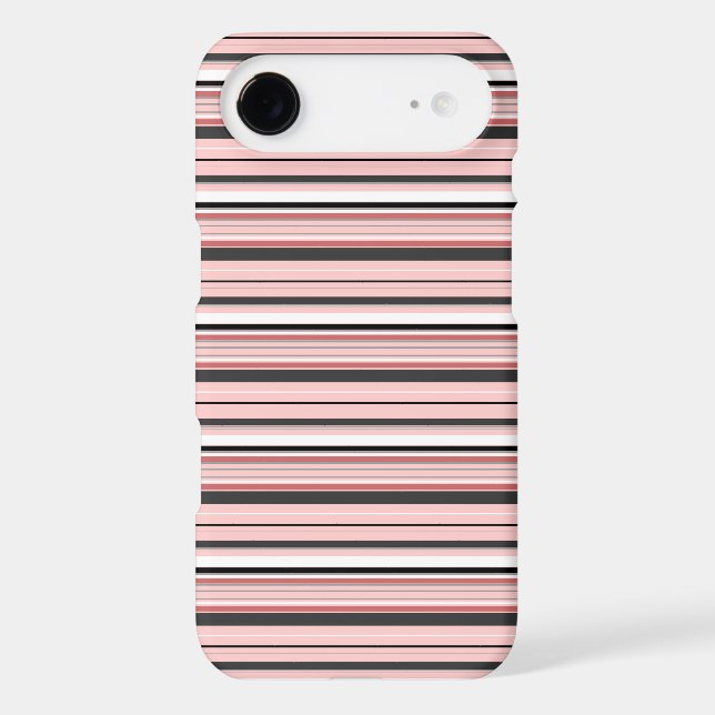 Cute gray pink stripes Case-Mate iPhone case (Back)