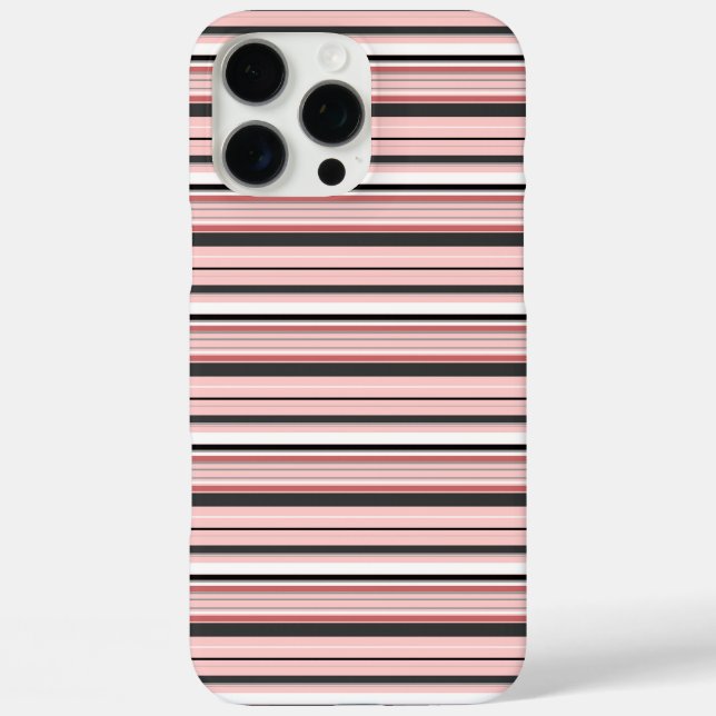 Cute gray pink stripes Case-Mate iPhone case (Back)