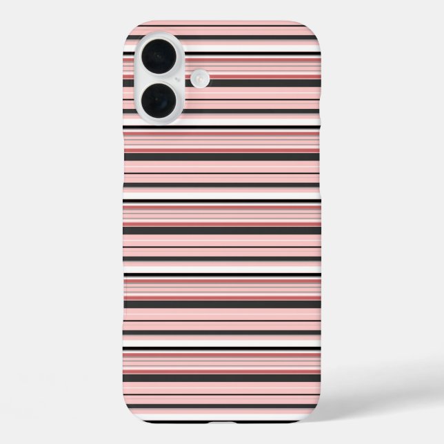 Cute gray pink stripes Case-Mate iPhone case (Back)