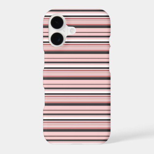 Cute gray pink stripes iPhone 17 case