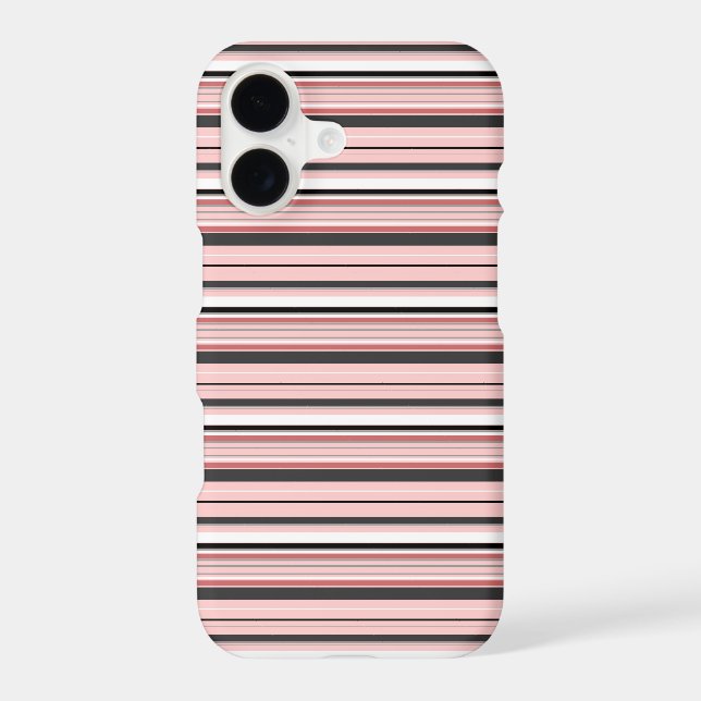 Cute gray pink stripes Case-Mate iPhone case (Back)