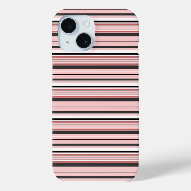 Cute gray pink stripes Case-Mate iPhone case (Back)