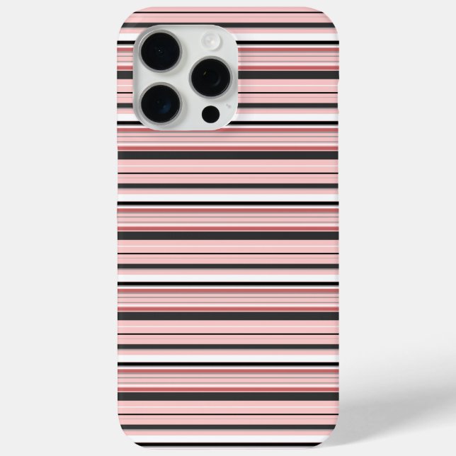 Cute gray pink stripes Case-Mate iPhone case (Back)