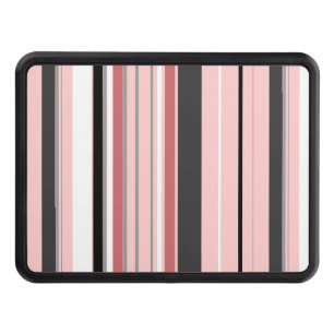 Cute gray pink stripes hitch cover