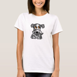 Cute gray pixel art puppy dog T-Shirt