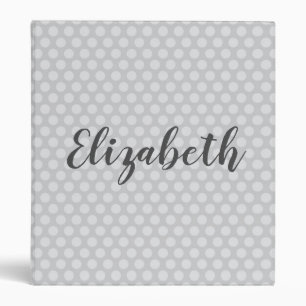 Cute Gray polka dots 3 Ring Binder