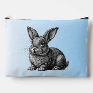 Cute Gray Rabbit against a Blue Sky Accessory Pouch
