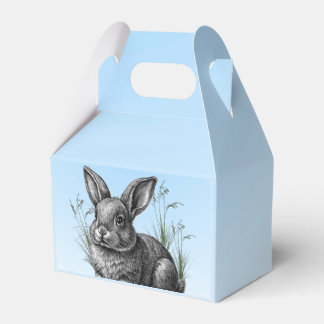 Cute Gray Rabbit against a Blue Sky Favor Boxes