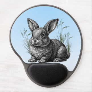 Cute Gray Rabbit against a Blue Sky Gel Mouse Pad