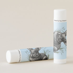 Cute Gray Rabbit against a Blue Sky Lip Balm