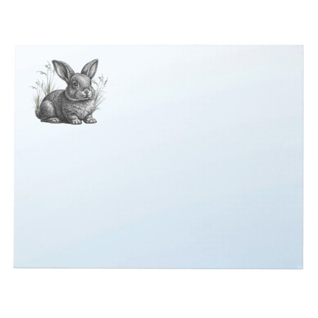 Cute Gray Rabbit against a Blue Sky Notepad (Front)
