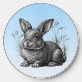 Cute Gray Rabbit against a Blue Sky Wireless Charger (Front)