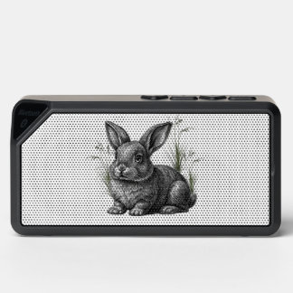 Cute Gray Rabbit Among the Grass Bluetooth Speaker