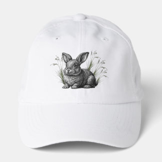 Cute Gray Rabbit Among the Grass Performance Cap