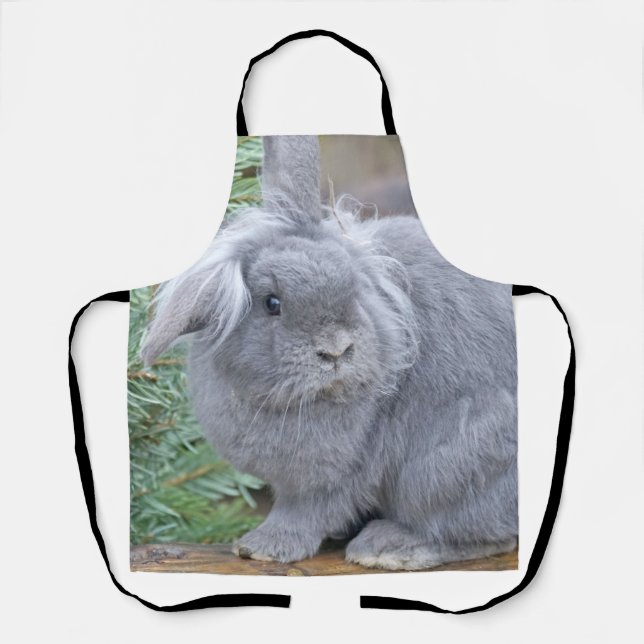 Cute gray rabbit   apron (Front)