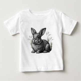 Cute Gray Rabbit  Baby T-Shirt