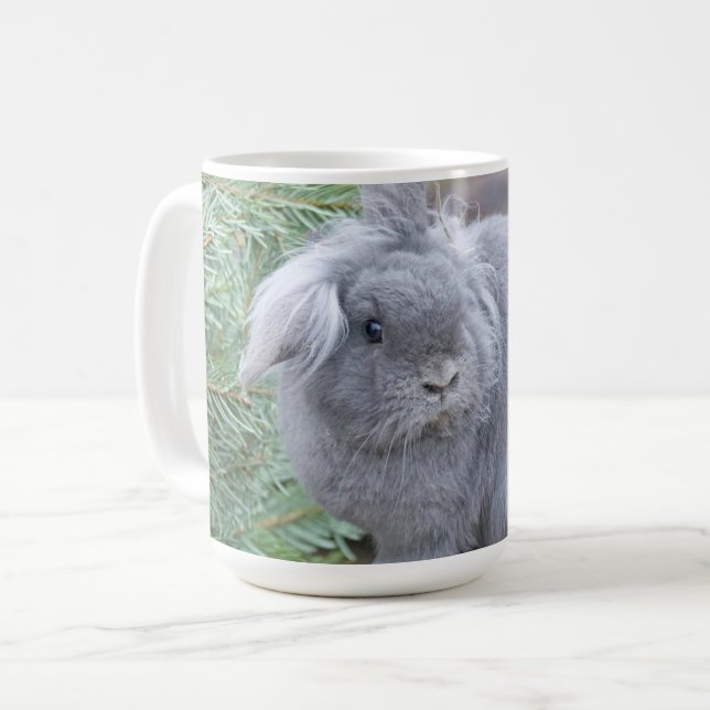 Cute gray rabbit   coffee mug (Front Left)