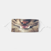 Cute Gray Realistic Tabby Cat Mouth with Teeth Adult Cloth Face Mask (Front, Folded)