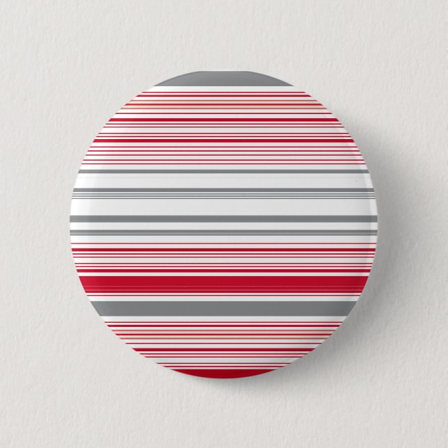 Cute gray red stripes button (Front)