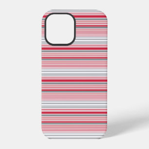 Cute gray red stripes iPhone 12 pro case