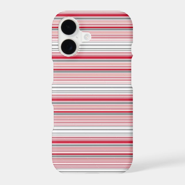 Cute gray red stripes iphone case (Back)