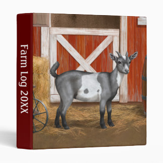 Cute Gray Spotted Goat 3 Ring Binder